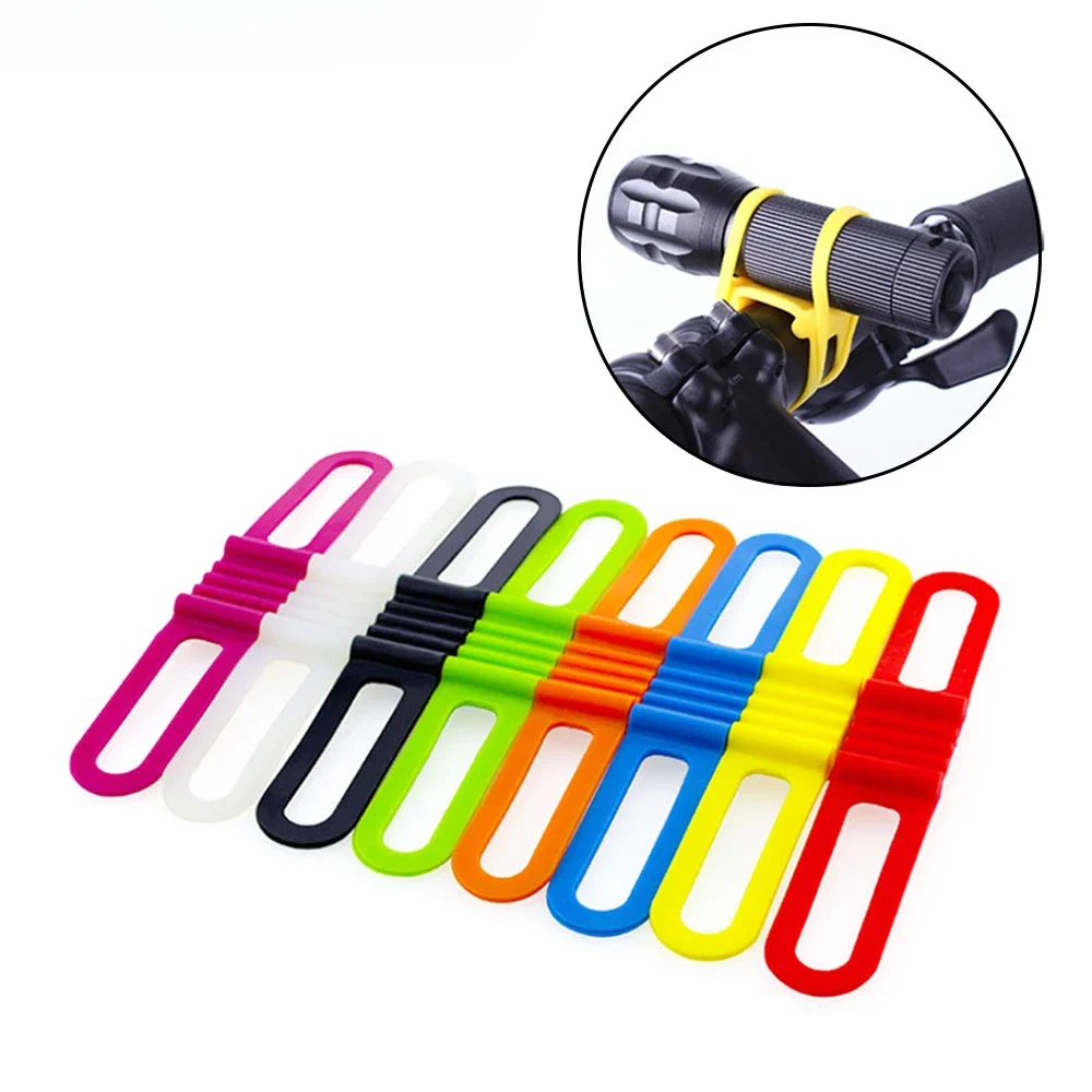 

Silicone world Bicycle Handlebar Silicone Strap Band Cycling Light Holder Phone Fixing Elastic Tie Rope Torch Flashlight Bandage