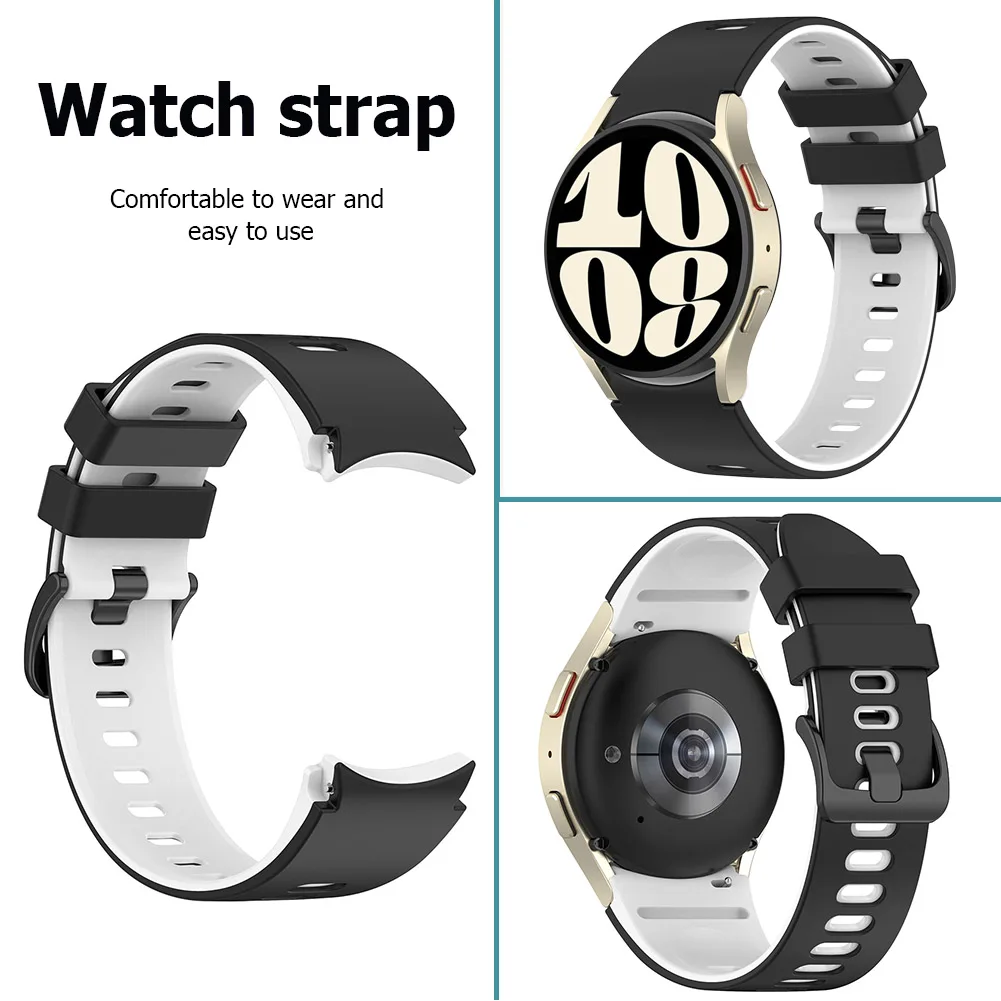 Silicone Strap for Samsung Galaxy Watch 6/6 Classic 40mm 44mm 43mm 47mm Long Lasting Sport Strap Sweatproof Silicone WatchBand