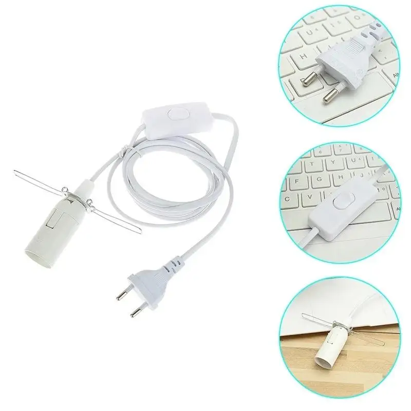 1Pcs EU Plug 1.8 Meters Power Cord Cable Lava Lamp Base Lamp Cord With Switch E14 Hanglamp Holder Light Bulbs SocketGood Quality