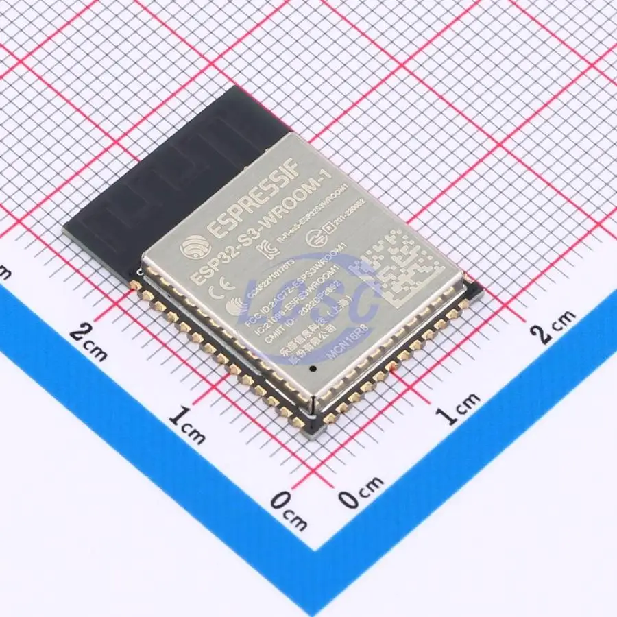 3pcs ESP32-S3-WROOM-1-N16R8 SMD 25.5x18mm ESP32-S3R8 I2C GPIO UART SPI USB I2S 2.4GHz WiFi Wireless Module for Smart Home System