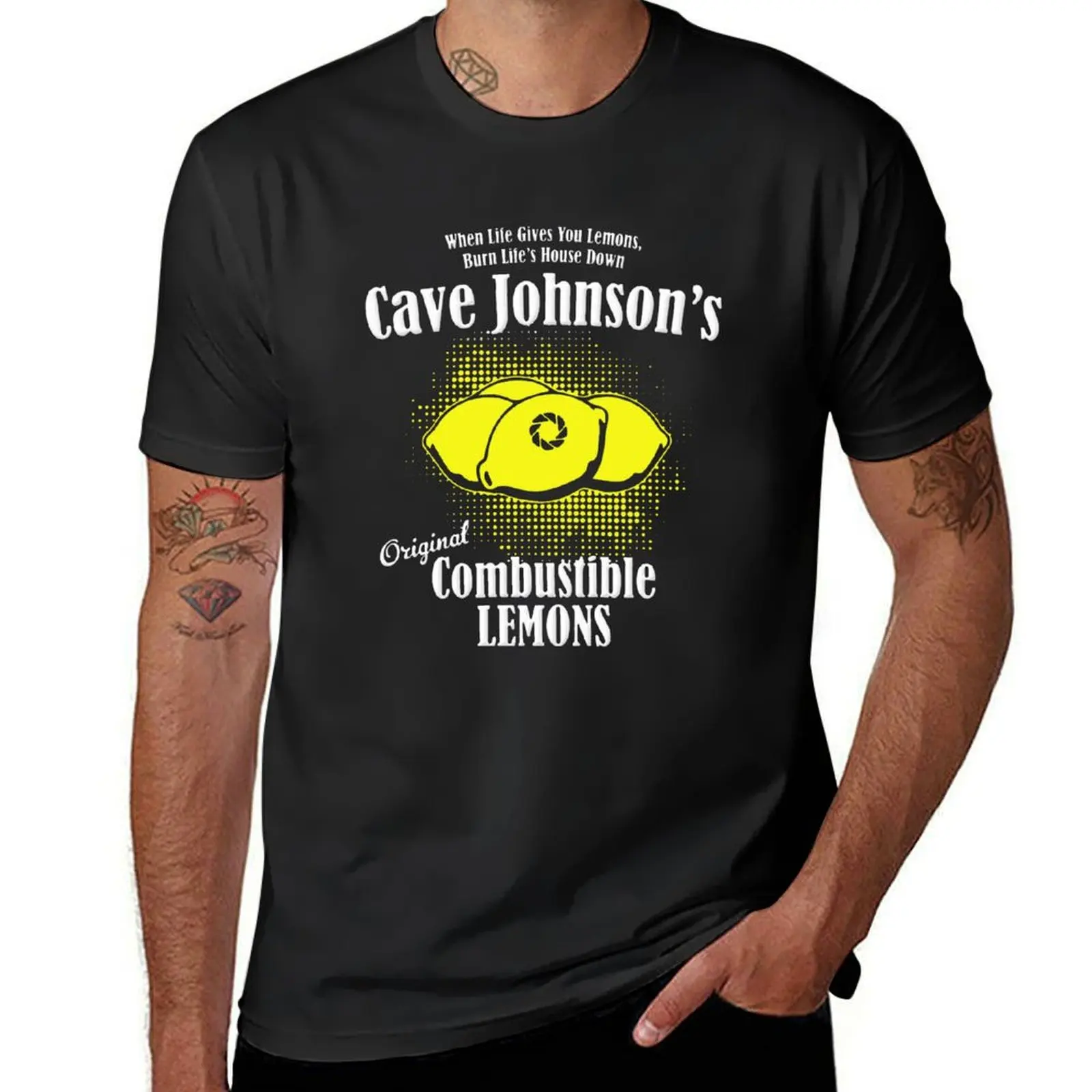 Combustible lemon Cave Johnson T-Shirt sweat cute tops oversized animal prinfor boys mens graphic t-shirts