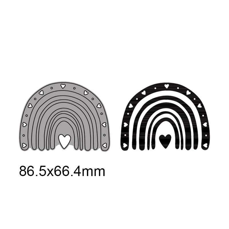 Curved Semicircle Rainbow Heart DIY Craft Metal Cutting Die Scrapbook Embossed Paper Card Album Craft Template Stencil Dies