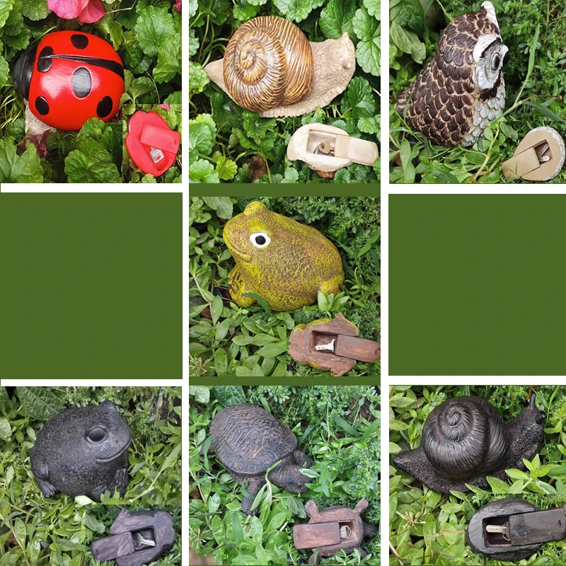 Outdoor Garden Key Safe Box, Hidden Animals Safe, Rock Hide, Caixa de armazenamento para casa, RV Key Cofres, Sapo, Caracol, Coruja, Novo