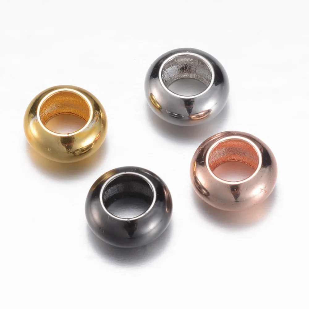 Brass Spacer Beads Cadmium Free & Lead Free Rondelle Mixed Color 8x4mm Hole: 4mm