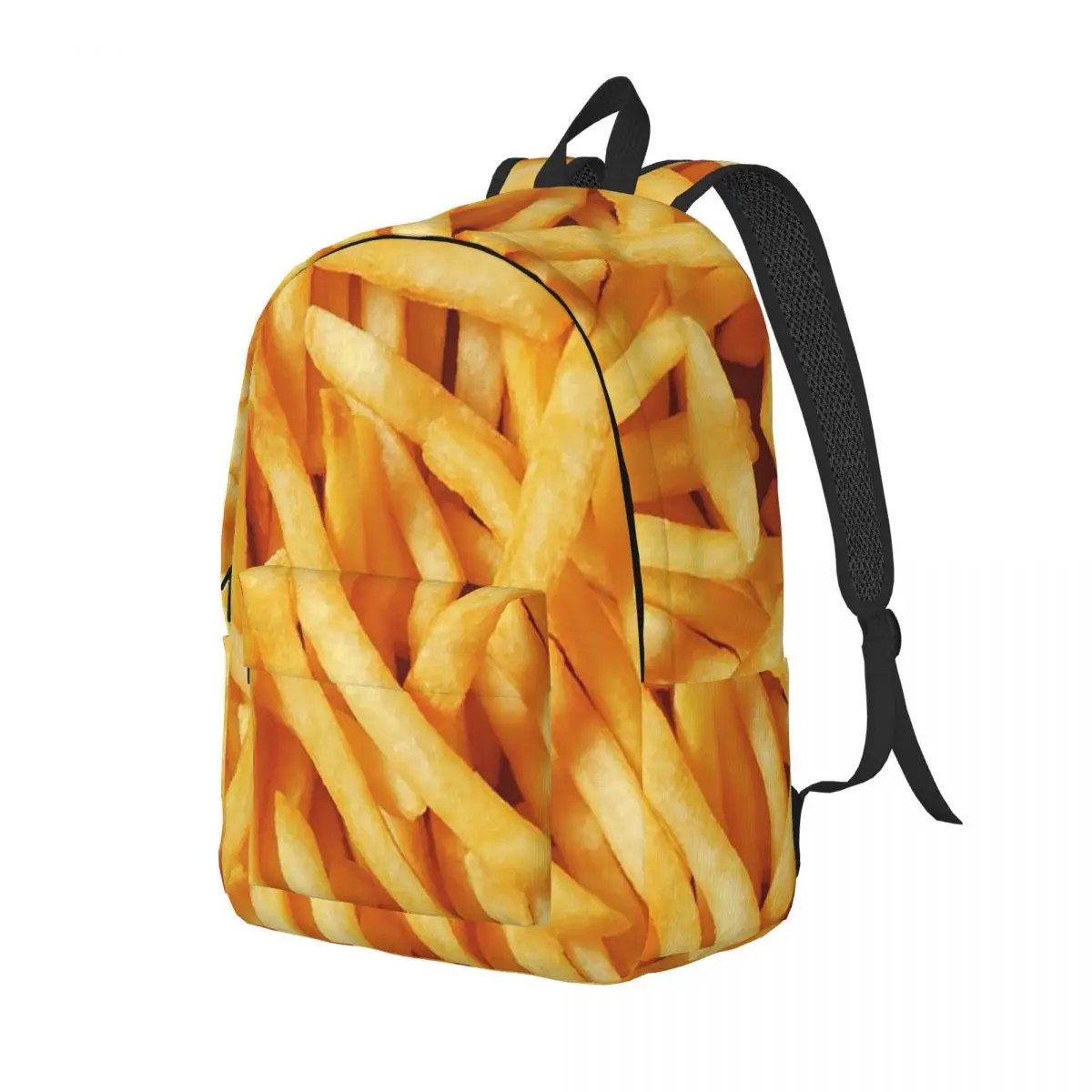

French Fries Pattern Backpack Daypack Large Capacity Children BookBag School Bag Shoulder Bags for Boys Girls