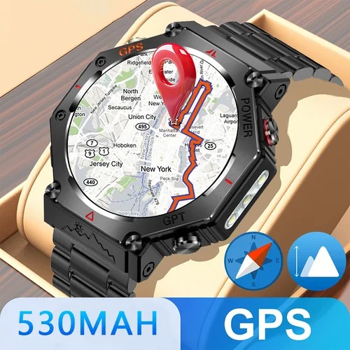 2025 HUIAWE GPS 스마트 시계 남성용 10ATM IP69K 방수 스마트 시계 나침반 고도계 기압계 1.43 ''AMOLED 팔찌