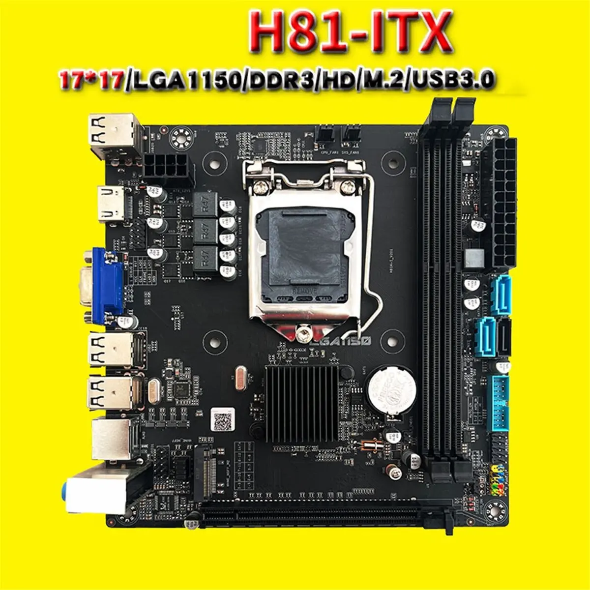 ~【A384Z】H81M ITX Placa-mãe Desktop PC Laptop LGA 1150 DDR3 16GB M.2 NVME SDD USB 3.0 Placa-mãe de computador