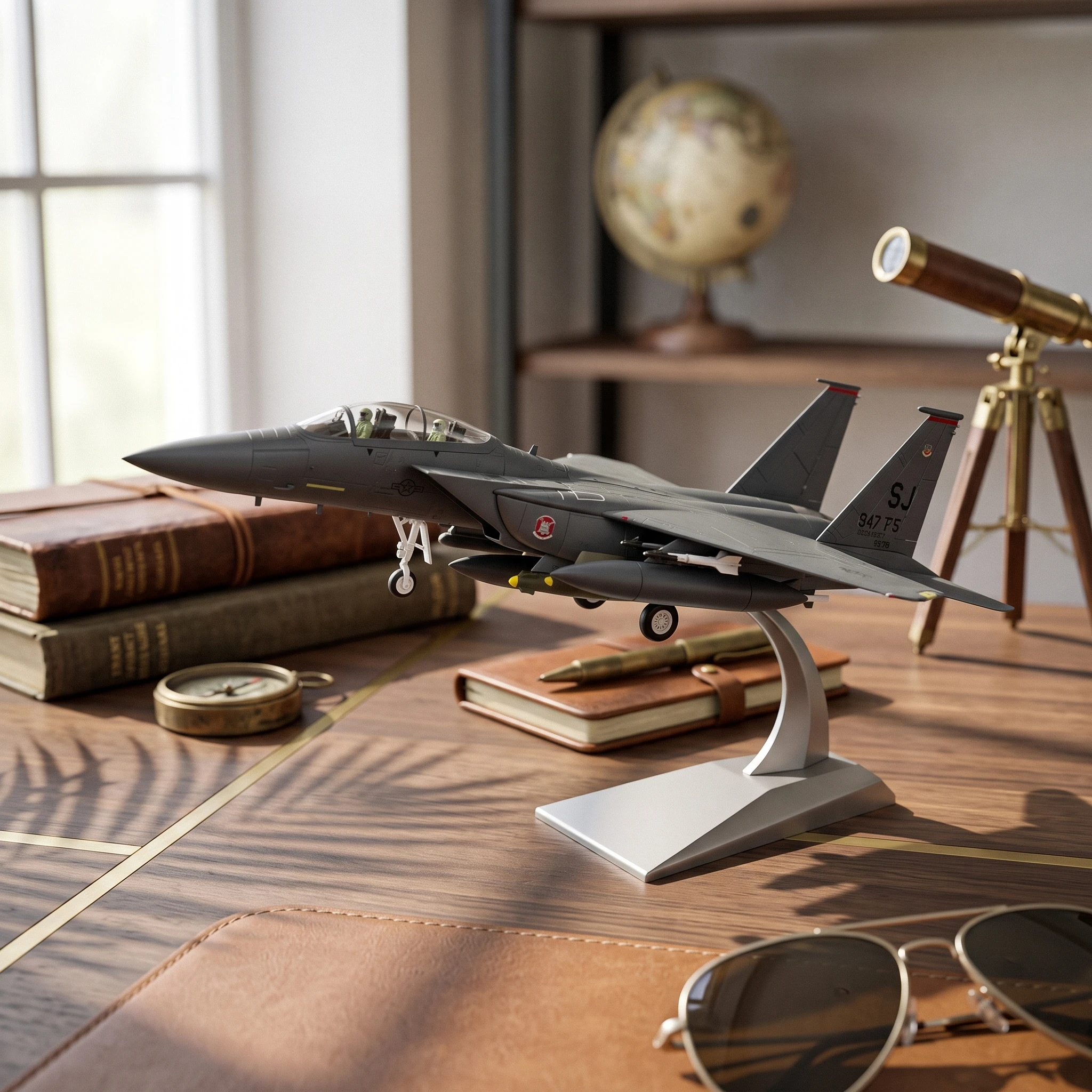 

F-15E Strike Eagle Model Collectible Static Model with Display Stand Fragile for Aviation Fans, Office Decor, Shelves