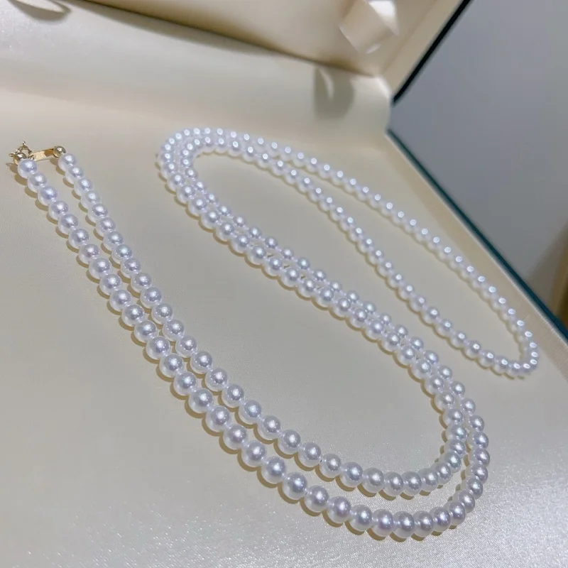 

SGARIT Classic 4-5mm Pearl Beaded Choker Necklace 18k Gold Buckle 80cm Necklace for Party Jewelry Gift SN16