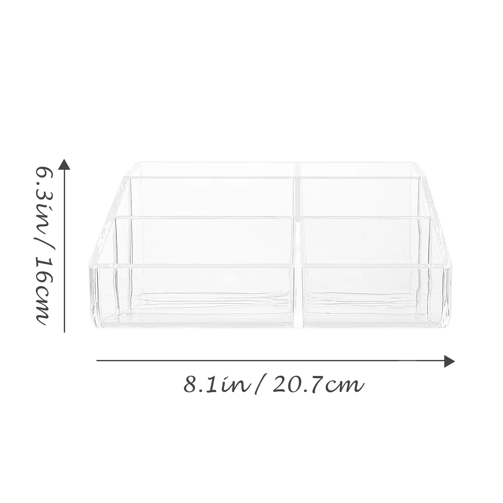 صندوق منظم مكياج من الأكريليك مكون من 6 أقسام، حقيبة تخزين شفافة لسطح المكتب لأدوات العناية بالبشرة وأحمر الشفاه #2