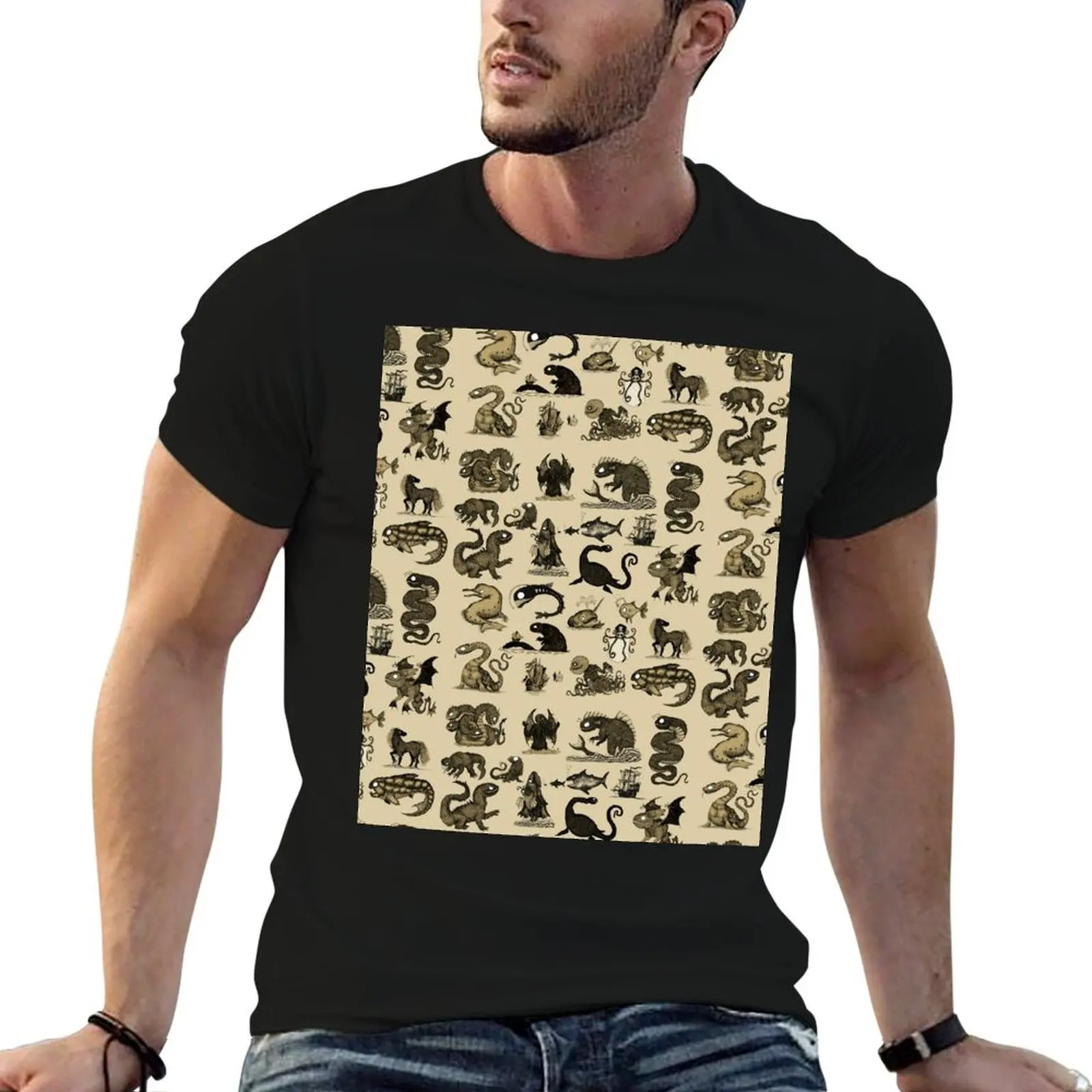 Sea Monsters Collection T-Shirt Utility Work Short Sleeve Top