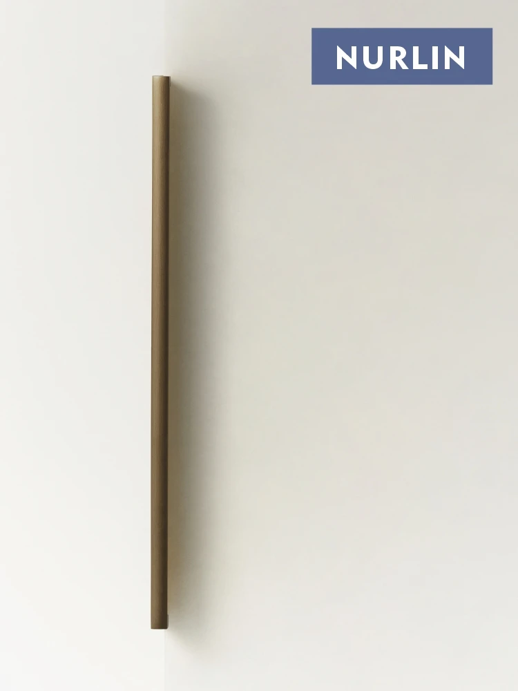 Nurlin Solid Brass Cabinet Drawer Cabinet Door Handle Comfortable Rounded Edge Lip Pull Extended Length Bronze Color