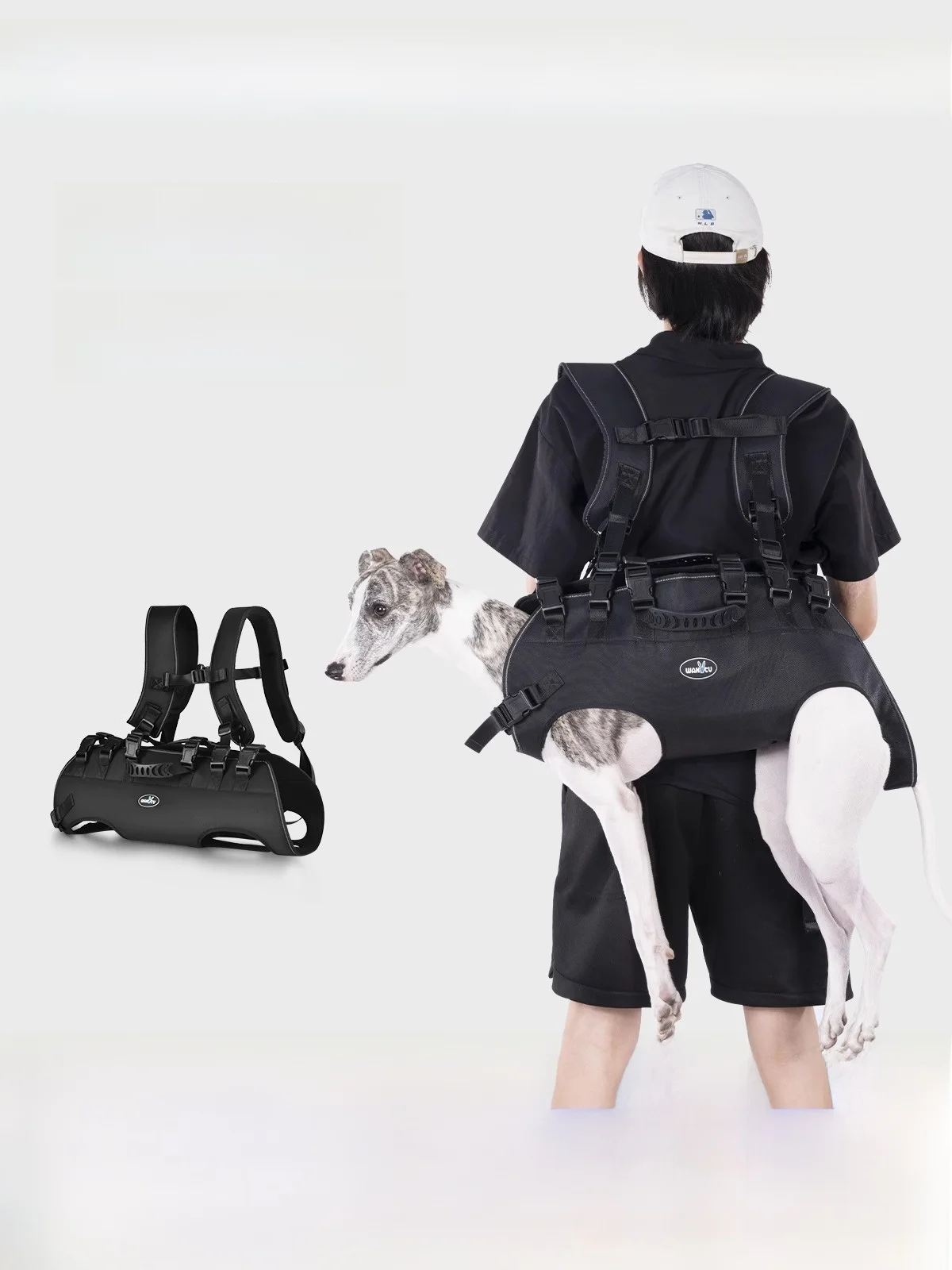 

Wakytu Double oulder Pet Bapa Crossbody Dog Bag for Outdoors Traveling Breathable Pet Carrier Harn for Large Dogs