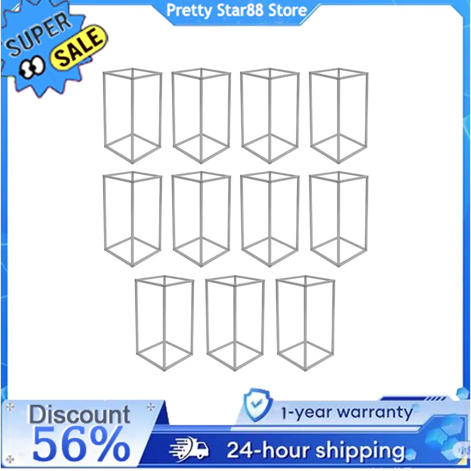 

11Pcs Modern Wedding Flower Stand Silver Floor Standing Rust-resistant Flower Holder Racks Countertop Mount DIY Design