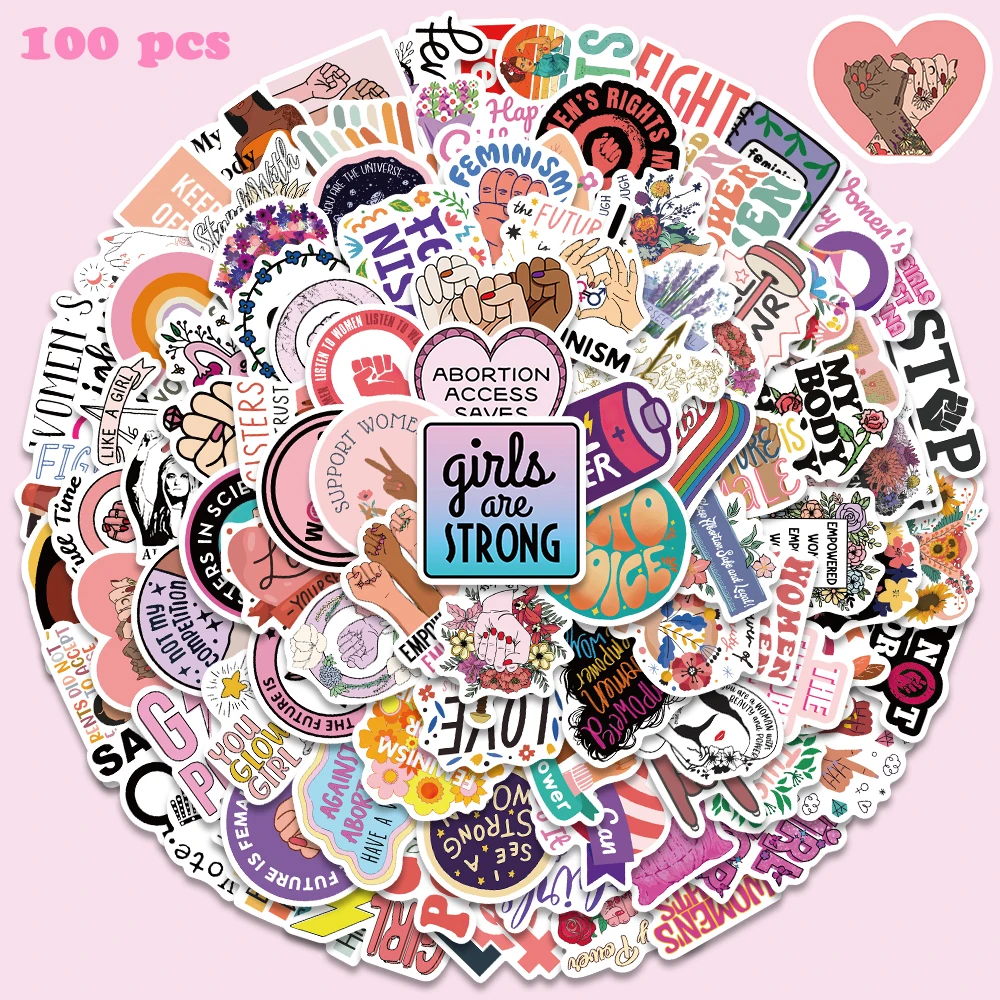 50/100pcs Feminism Graffiti Stickers Women Decals for Laptop Suitcase Guitar Helmet Scrapbook Phone Stickers