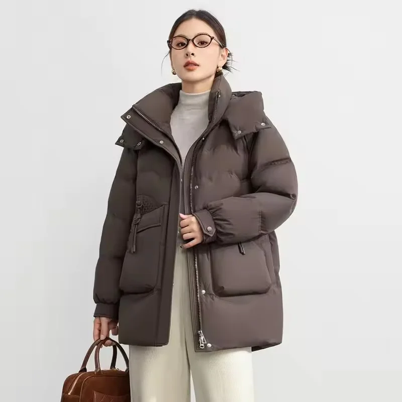 Unten Baumwolle Jacke Frauen Winter Lose Mit Kapuze Casual Alle-Spiel Verdicken Warme Unten Baumwolle Jacke Parkas Weibliche Outwear mantel