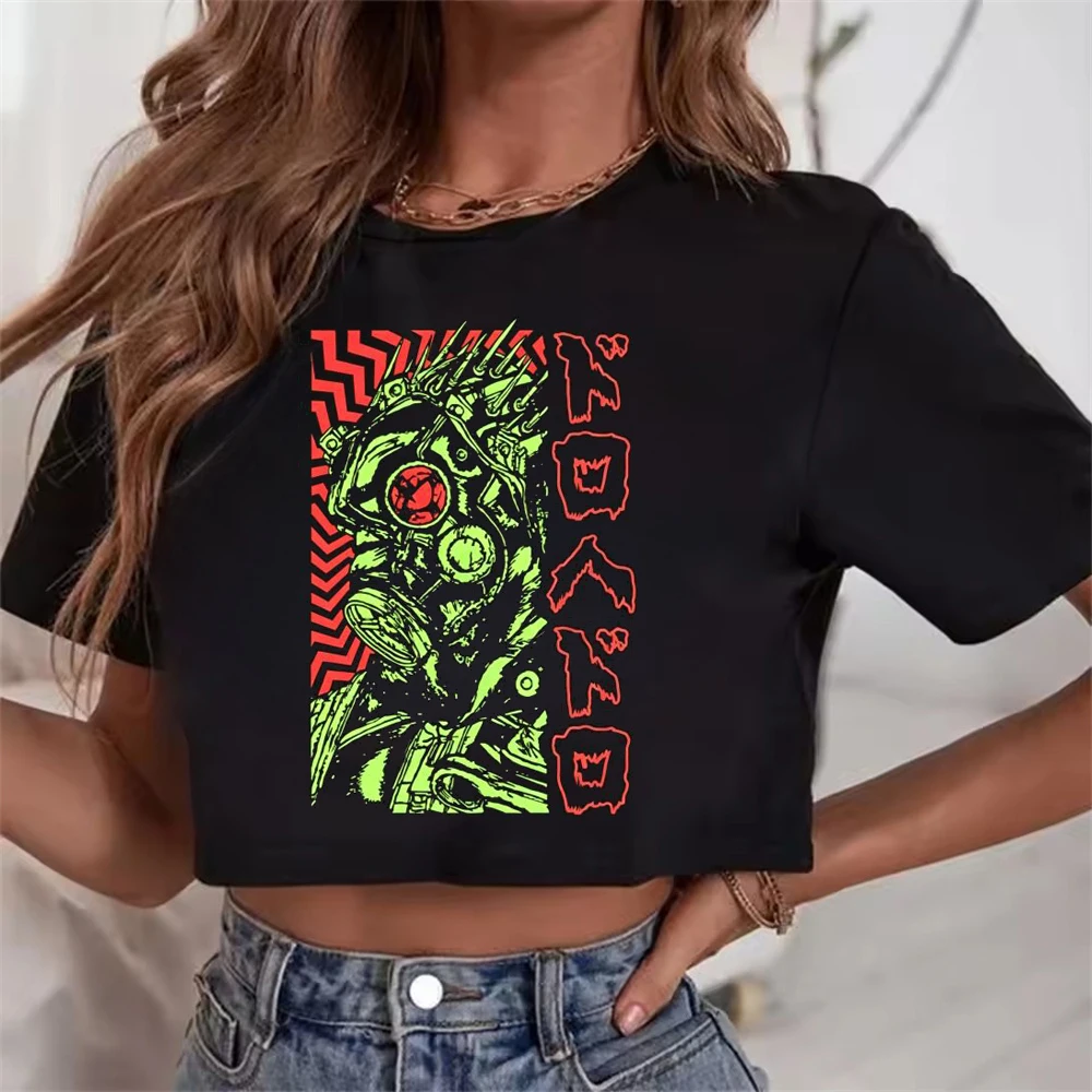 Dorohedoro cropped top shoujo gothic scene  cute goth t-shirt kawaii baddie manga streetwear cheap