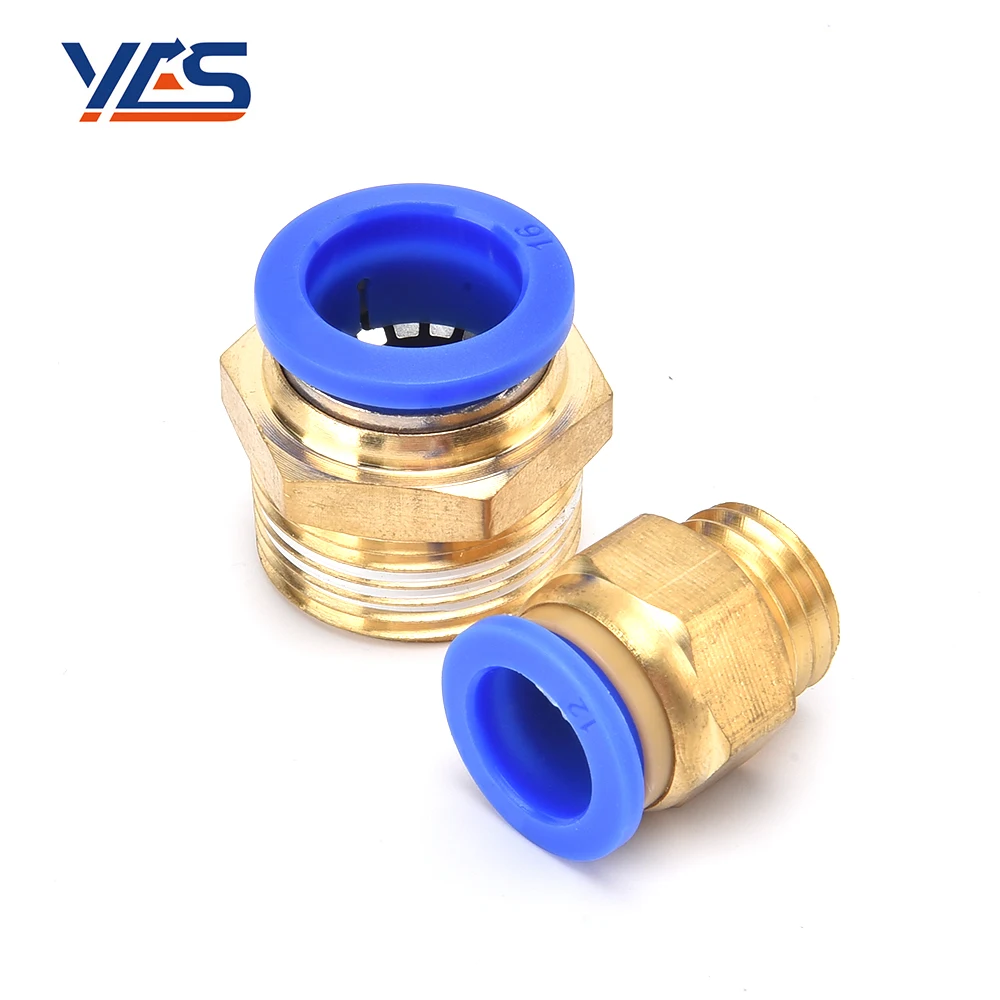 PC Type Straight Through Plug In Pneumatic Fittings Male Thread Valve Quick Connect Pipe Pneumatic Fittings