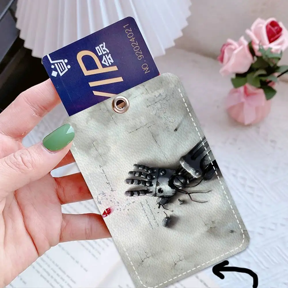 Fullmetal Alchemist Brotherhood Card Holders Student ID Card Protective Cover Cases Student Campus Access Cards Key Chain