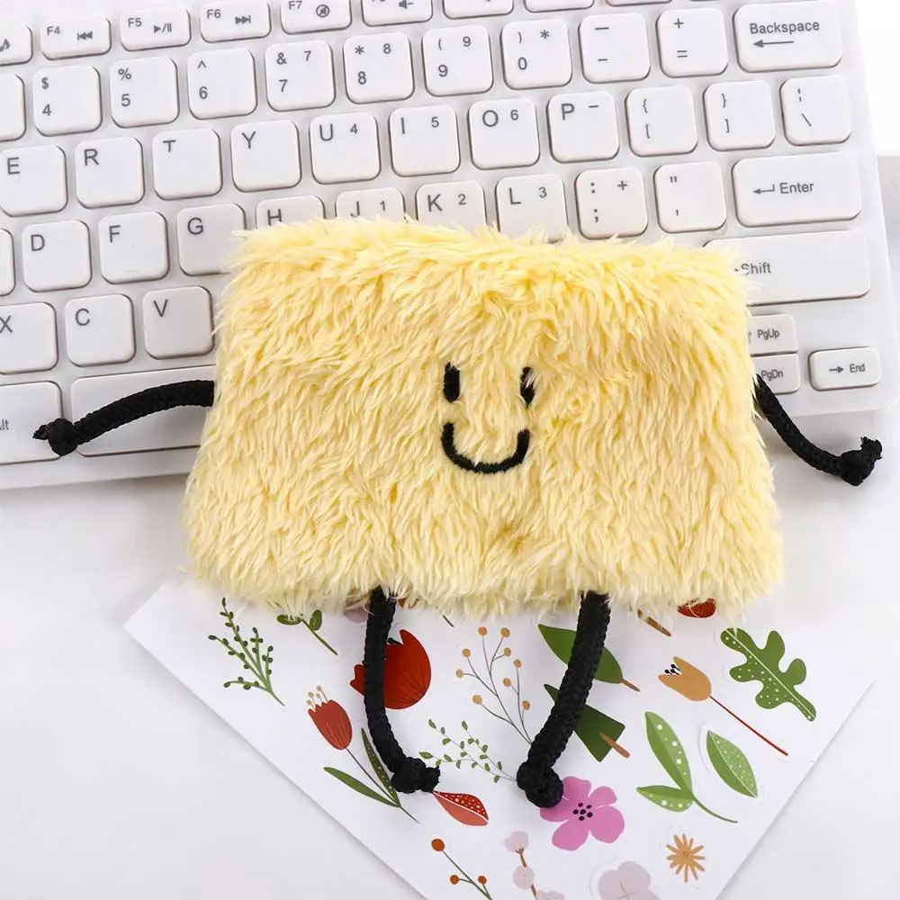 Kawaii Sweet Makeup Bag Fluffy Toiletry Bag Korean Style Girls Women handbag Cosmetic Bag Cheese Wallet Plush Coin bag