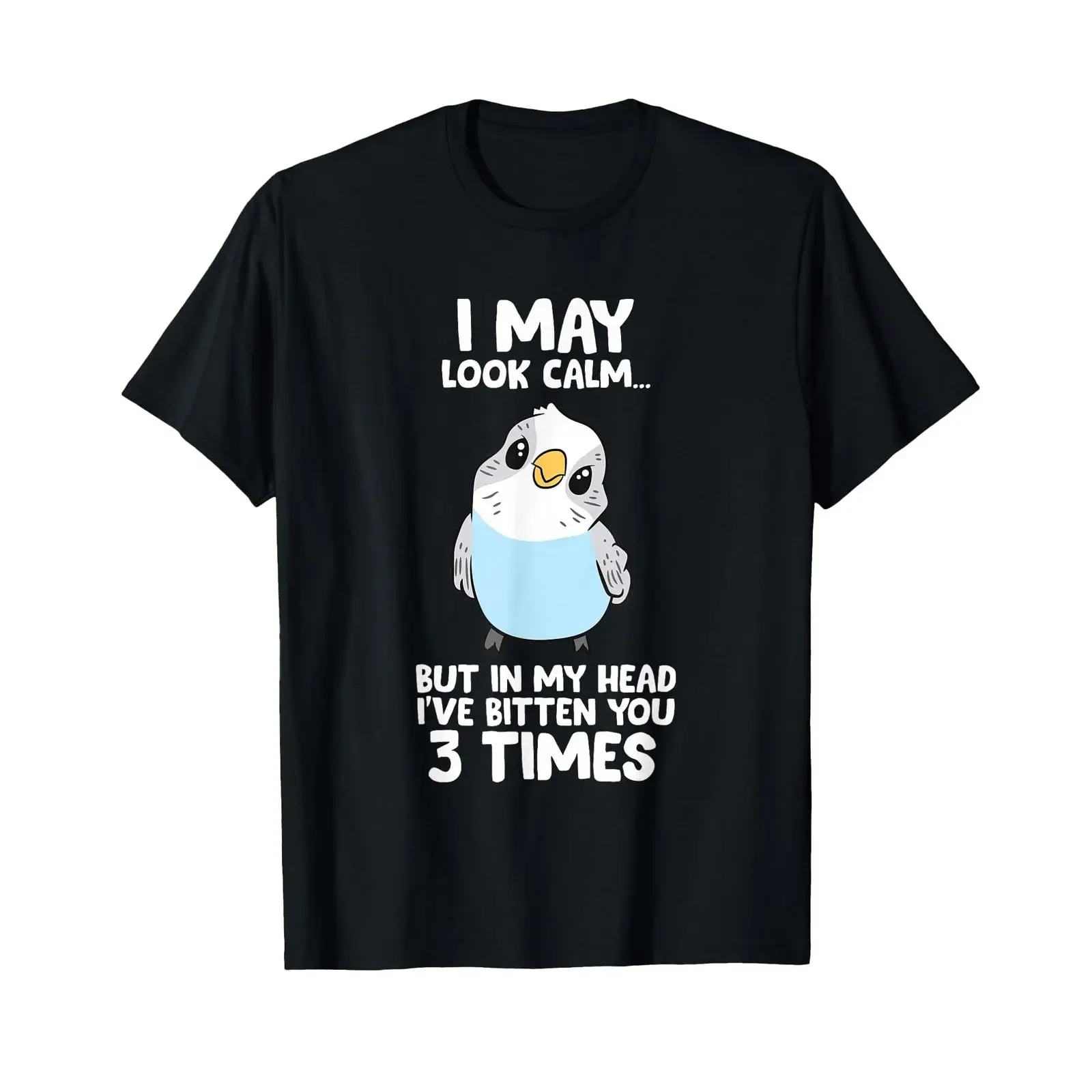 Parakeet Bird in My Head I've Bitten You 3 Times Budgie T Shirt vintage Washed streetwear Soft Comfortable Stylish graphic