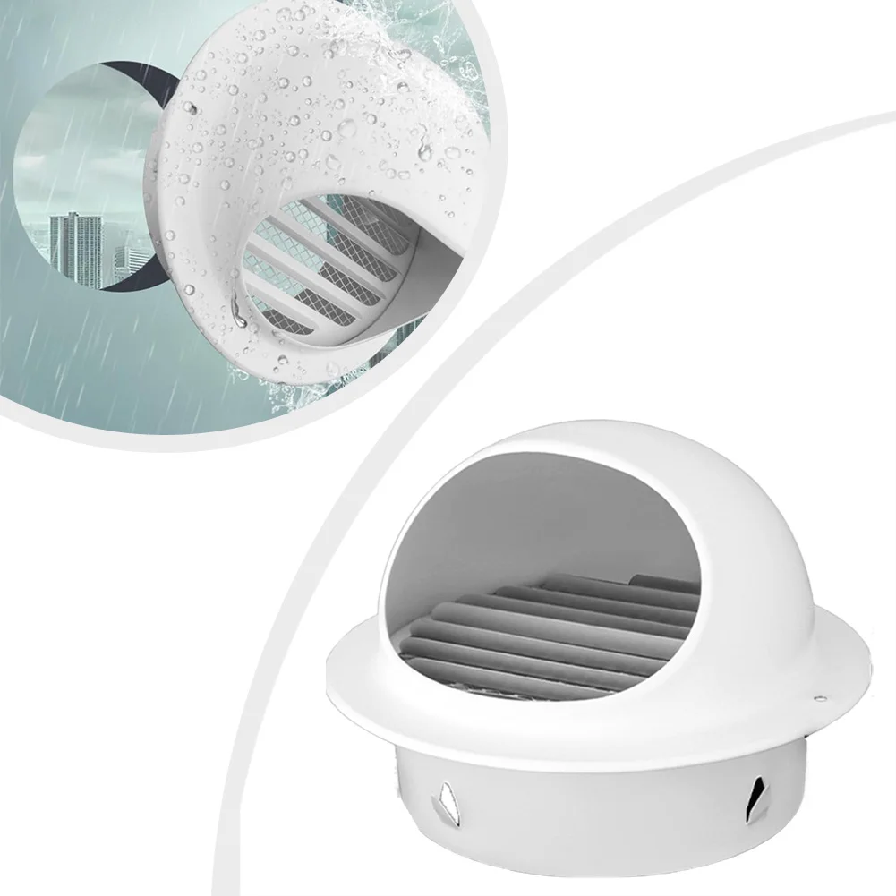 Stainless Steel Air Vent Ducting Ventilation Exhaust Grille Cover 50-200mm Waterproof Outlet Heating Cooling Vents Cap White
