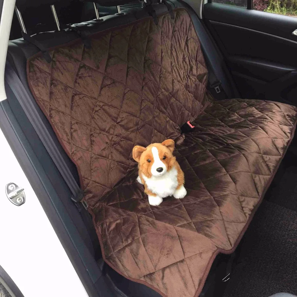 

Back Bench Seat Covers Waterproof Short Plush Quilted Fabric Car Interior Travel Accessories Car Seat Covers Mat for Pets Dogs