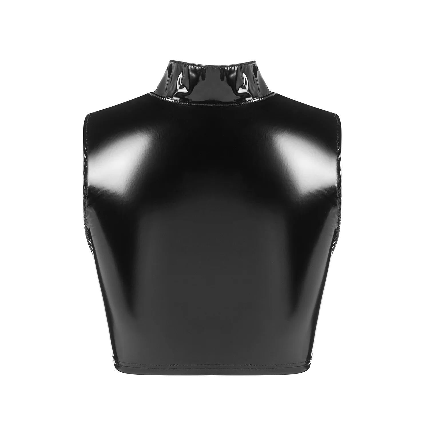 Leather Tank Crop Tops Womens Sexy Short Camisole Black Red Slim Elastic Tanks Solid Color Vest Summer Skinny Camis Clubwear