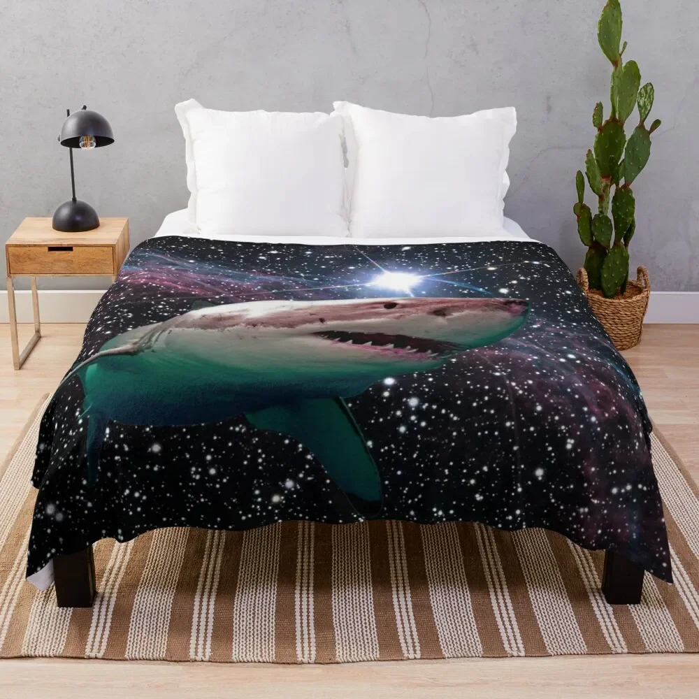 

space shark Throw Blanket blankets ands Picnic wednesday valentine gift ideas Blankets