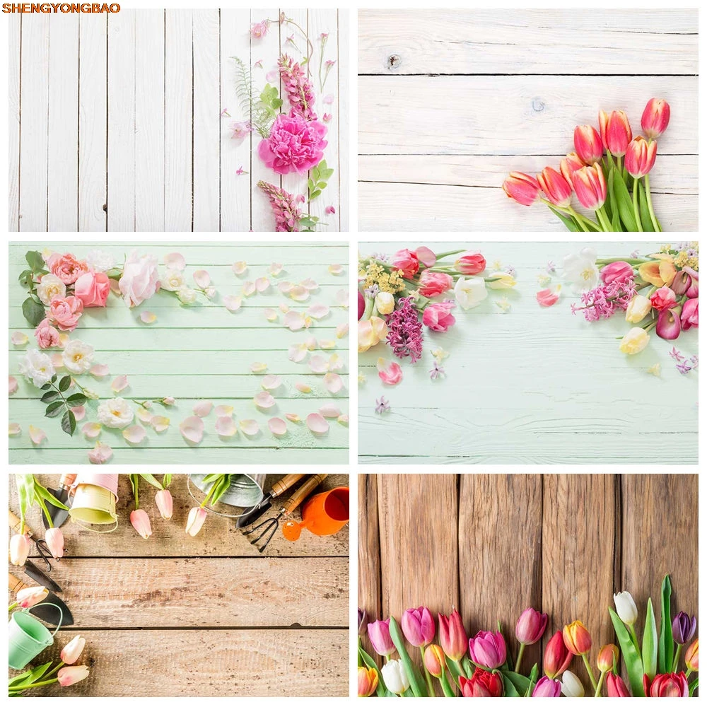 

Flower Wooden Decor Backdrop 3D Wood Product Food Photography Props Background Photo Studio Shooting Party Decorations