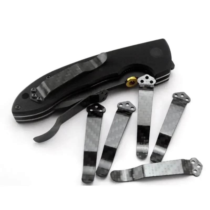 1 peça de clipes de bolso de fibra de carbono: substituição para facas Benchmade 710/Griptilian, Emerson CQC e Spyderco C81