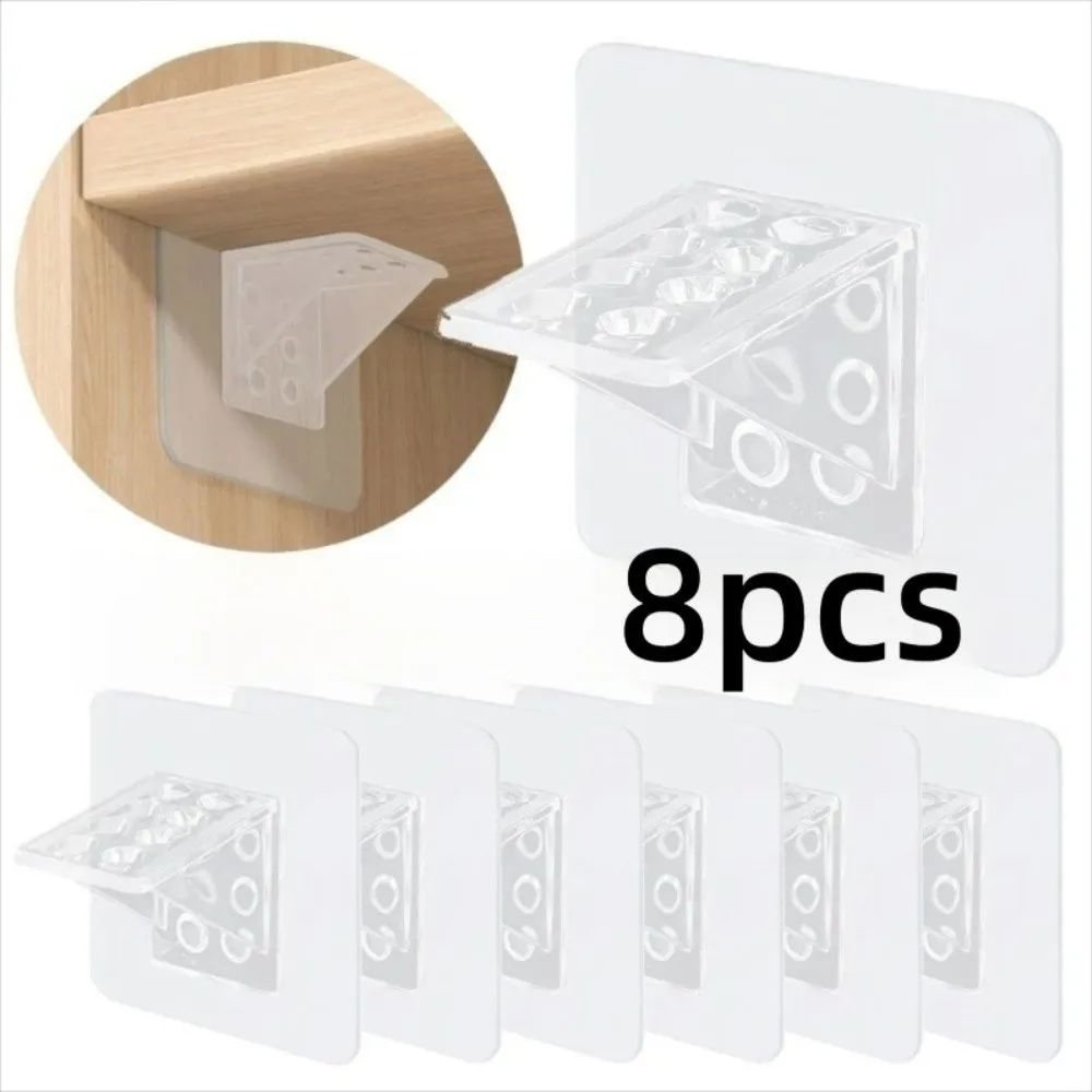 

8 шт., прочный клейкий треугольный зажим для кронштейна, вагонка, слой для ногтей, настенный зажим, прямоугольный самоклеящийся