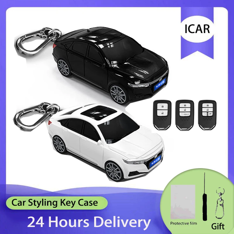 

For Honda Accord Car Styling Key Case for Honda CRV CR-V Fit CivicHR-V HRV City Odyssey XR-V Car Key Case Cover Fob Keychain