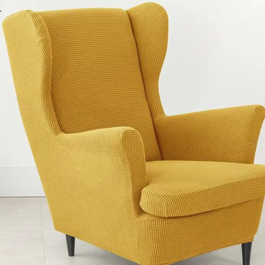 3 قطع للحماية لتثبيت شريط مرن للجناح و3 قطع كرسي قابل للغسل غطاء حماية كرسي مجنح داكن