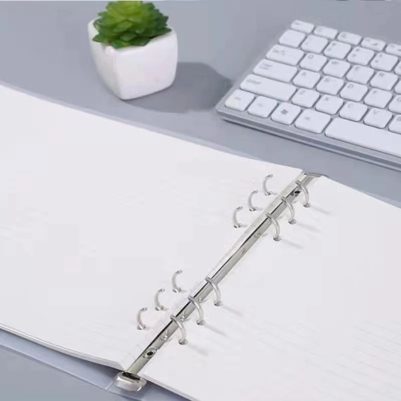 A4 B5 Horizontal Version Transparent Ring Binder Notebook Scrub Loose-Leaf Business Inner Core Cover Note Book Journal Planner