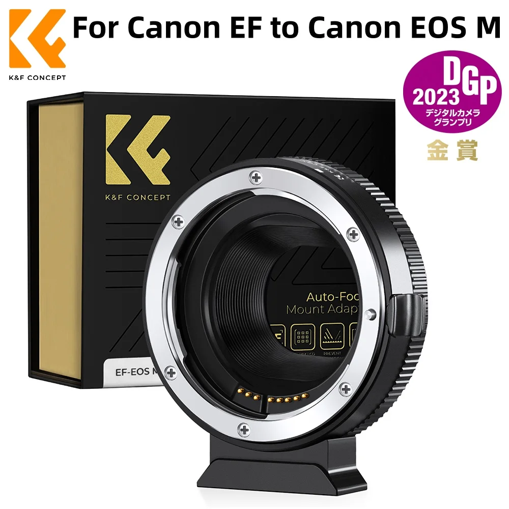 K&F CONCEPT Auto Focus Lens Mount Adapter EF to EOS M Adapter for Canon EF EF-S Lens and Canon EOS M M6 M50 M200 Mount Cameras