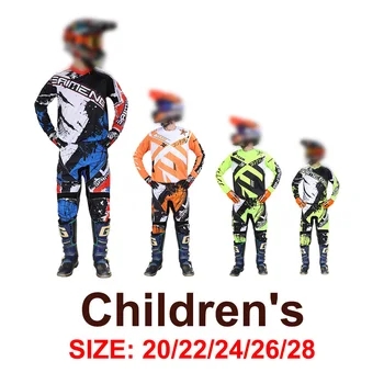 Kids motocross gear set dirt bike racing suit boys girls downhill jersey pants kits youth children motorcycle off-road mx mtb