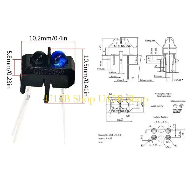 U13B TCRT5000L TCRT5000 Отражающие оптические инфракрасные инфракрасные переключатели отражающие оптические датчики выключатели