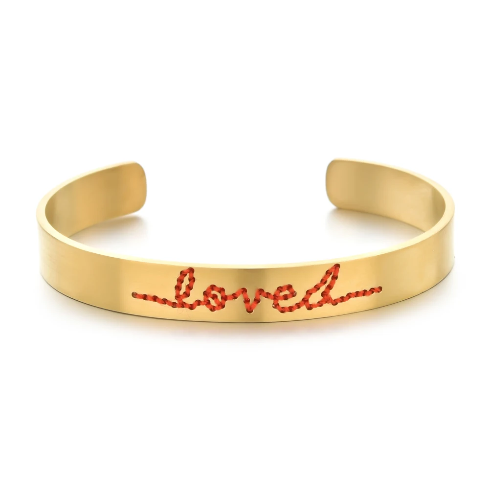 ZMZY Punk New Luxury Brand Handmade Love Letter Bangles Bracelets Couple Luxury Jewelry Stainless Steel Bangles For Women Gift