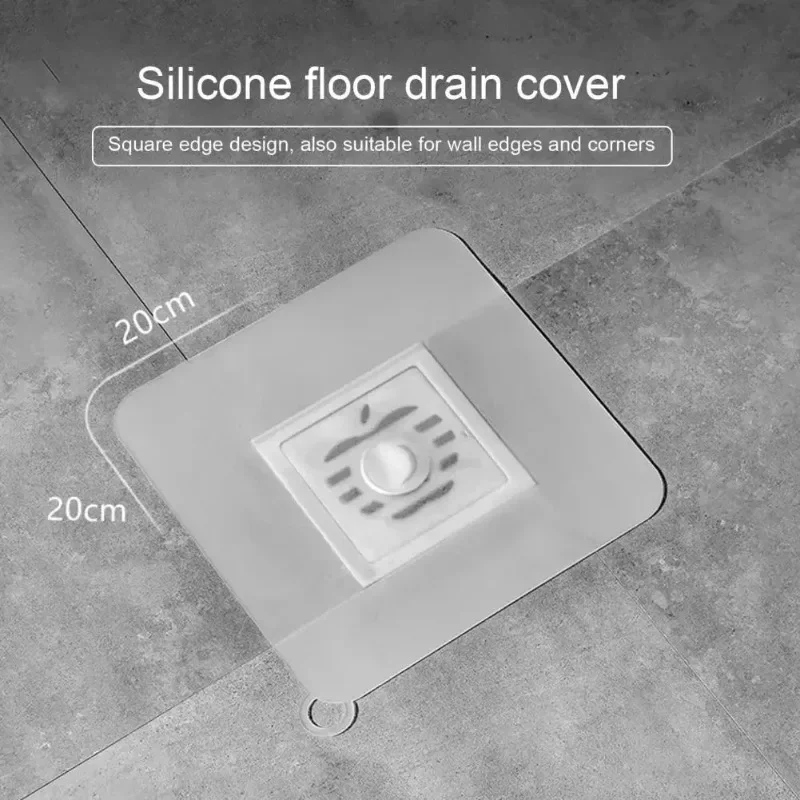 Shower Drain Cover Silicone Floor Drain Cover Anti-Odor Mat Shower Tub Stopper Silica Gel Drain Plug for Bathtub Kitchen Laundry