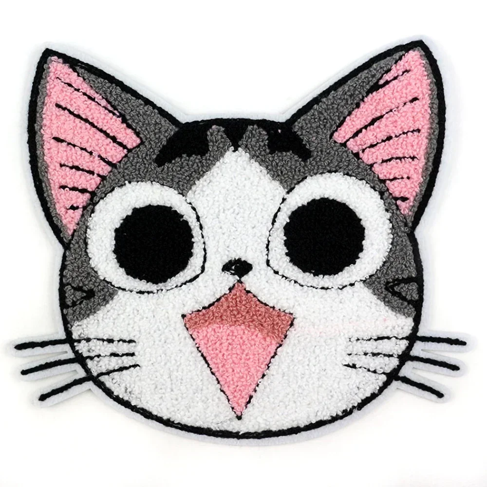 Fashion Cat Creative Stickers Personalized Decorative Embroidery Large Cat Embroidery Patch DIY Clothes Cowboy Hole Patch