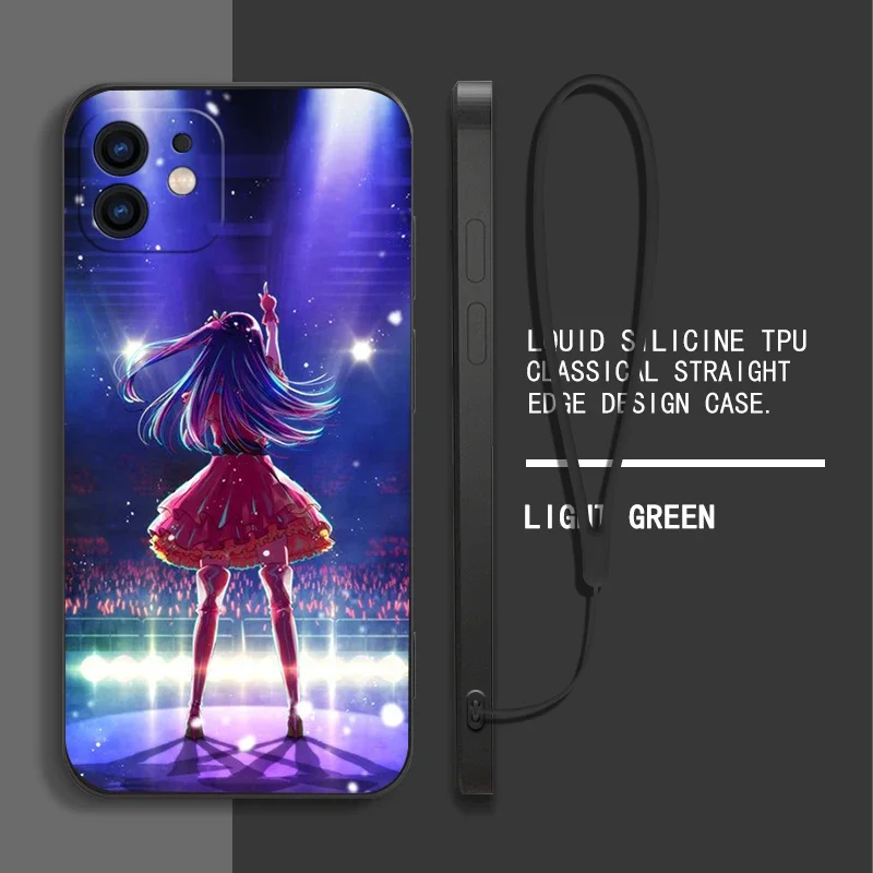 Anime Oshi no Ko Hoshino Ai Phone Case For Samsung Galaxy S24 S23 S22 S21 Ultra Plus FE S10 4G S9 Note 20 10 9 Plus With Lanyard