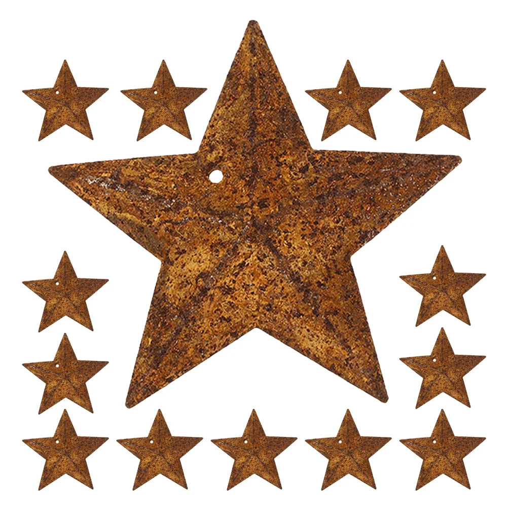 

20pcs Five-Pointed Hanging Decor Iron Indoor Adornment For Home Wall Window Christmas Tree Pendant Holiday Party Supplies Metal