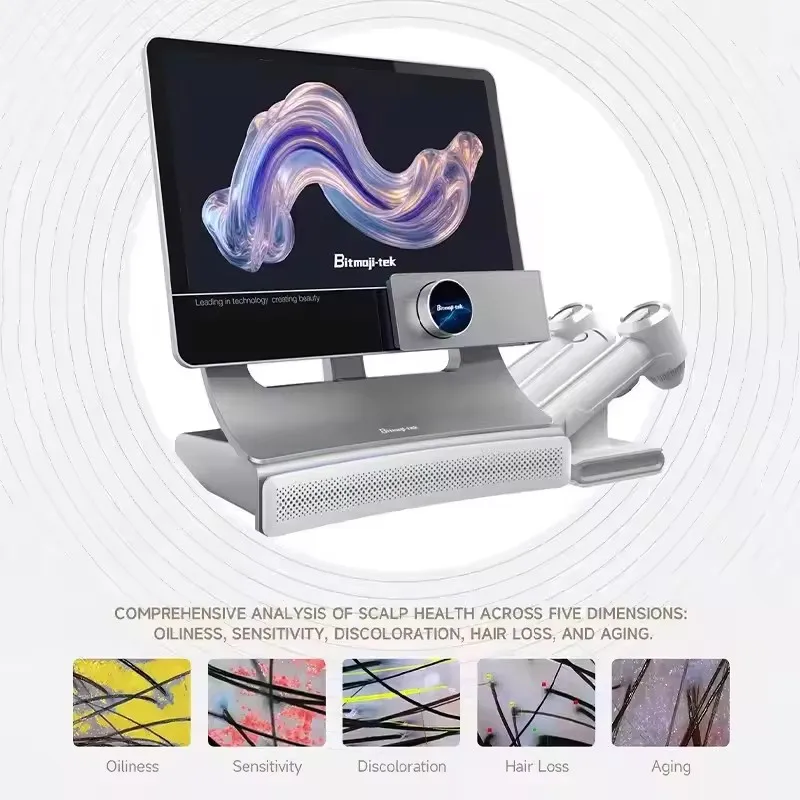 AI Intelligent Scalp Analyzer Machine for Hair Loss Diagnosis 4 Spectrum Trichology Camera System