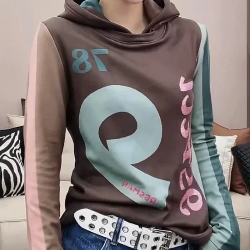 Woman Tops High Quality Hooded Sweatshirt for Women Spring and Autumn With Orint On Hoodies Korean Popular Clothes Youthful Emo