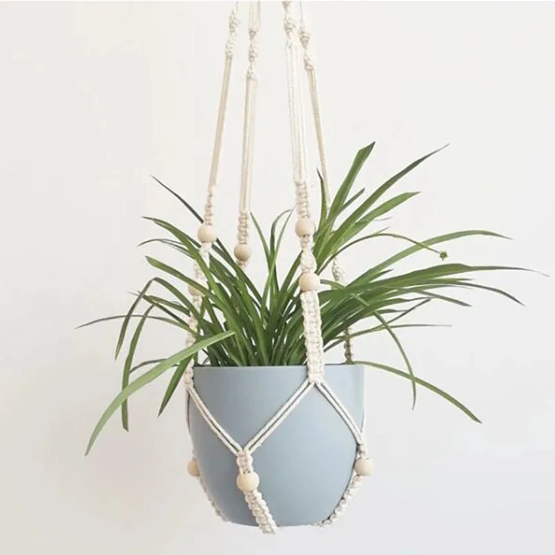 Hanging Plant Handmade Macrame Plant Hanger Flower Pot Planter Hanger Wall Decor Courtyard Garden Hanging Planter Hanging Basket