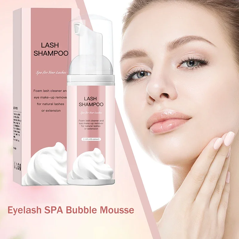 30/50/60ml Eyelash Extension Shampoo Mousse False Eyelashes Glue Accessories Lash Cleaning Foam No Stimulation Makeup Tools