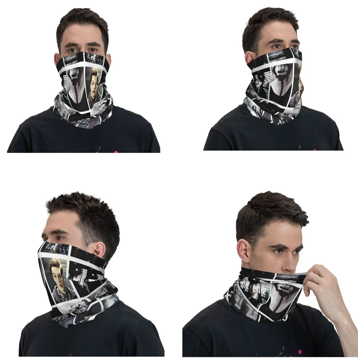 Esthetische Jerome Valeska Bandana Sjaal Cartoon Print Sjaal Thermisch Masker Unisex Volwassen Wasbaar