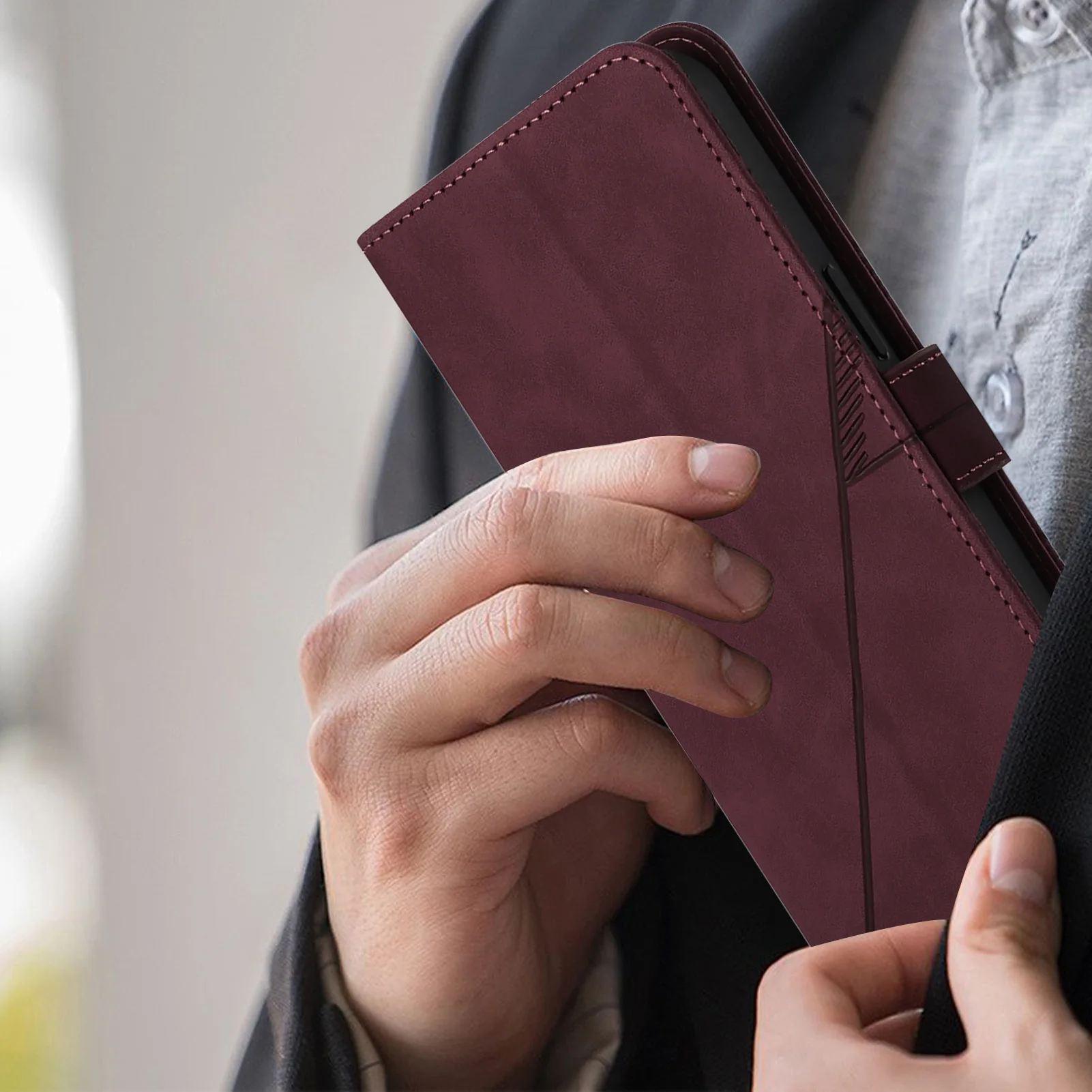 Leder Brieftasche Fall Buch Für Samsung Galaxy M62 M56 M55 M54 M53 M52 M36 M35 M34 M33 M32 M23 M15 M13 M12 M10S M10 M05 M04 Abdeckung – Detail 8