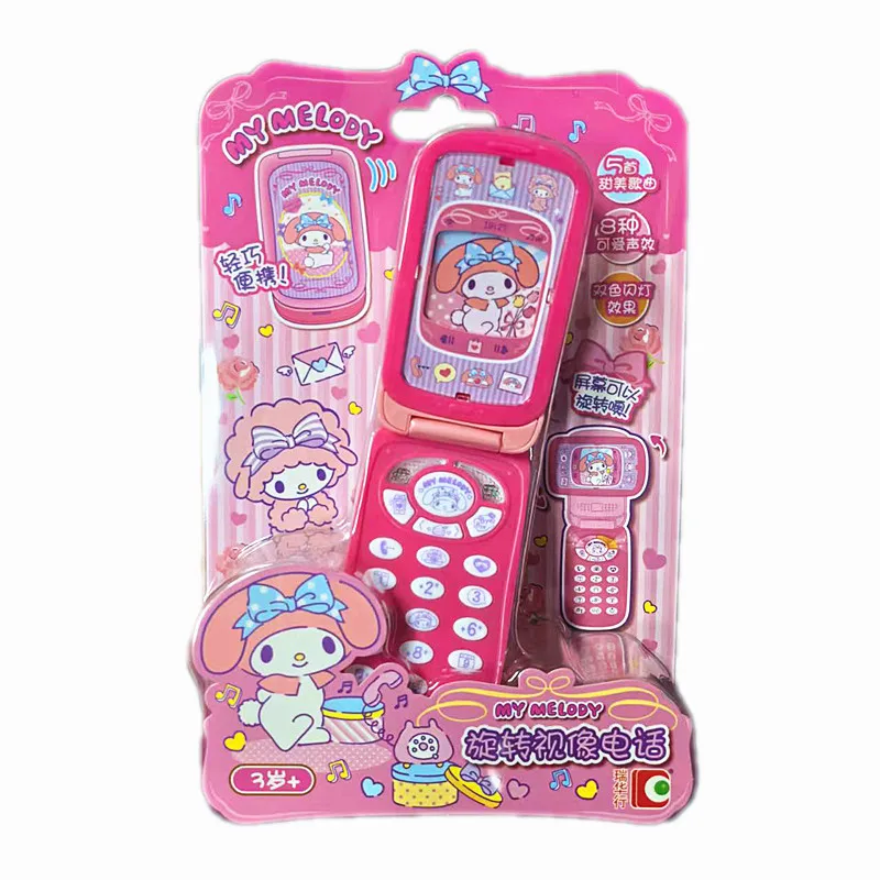 Hello Kitty Simulação Telefone Melodia Música Rotativa Vídeo Telefone 58025 Brinquedo de menina de desenho animado fofo